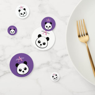 Cute Panda Bear Custom Monogram Confetti – Party