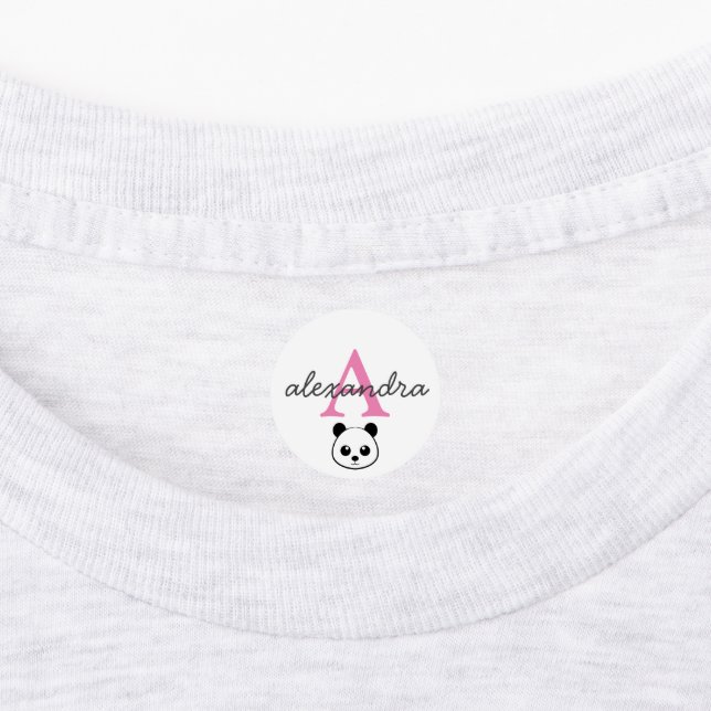Cute Panda Bear Custom Monogram Labels – Adorable  (Affixed)