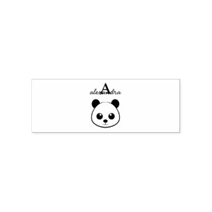 Cute panda bear custom Monogram Self-inking Stamp