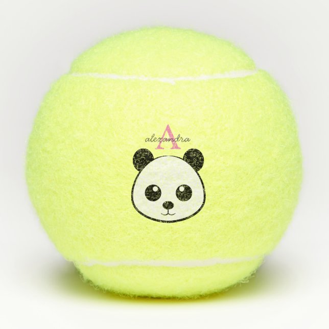 Cute panda bear custom Monogram  Tennis Balls (Front)