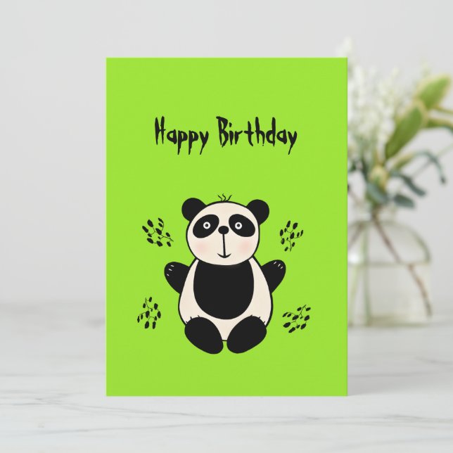 Cute panda bear holiday card (Standing Front)