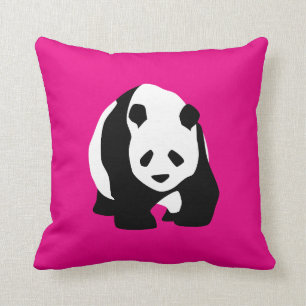Cute Panda Bear Hot Pink Fuchsia Zoo Wildlife Gift Throw Pillow