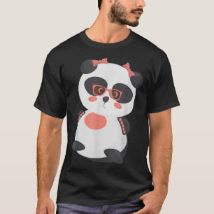 Cute Panda Bear In Sunglasses  T-Shirt