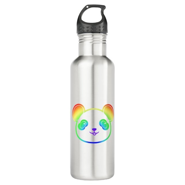 Cute Panda Bear In The Colours Of The Rainbow 710 Ml Water Bottle (Front)