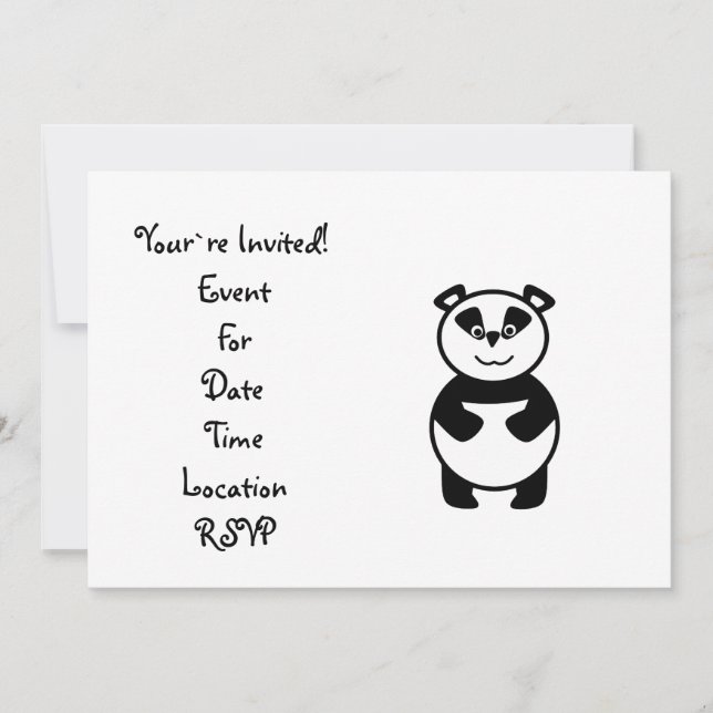 Cute panda bear invitation (Front)