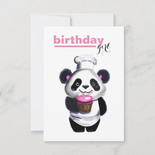 Cute Panda Bear Invitation d'anniversaire de la fi