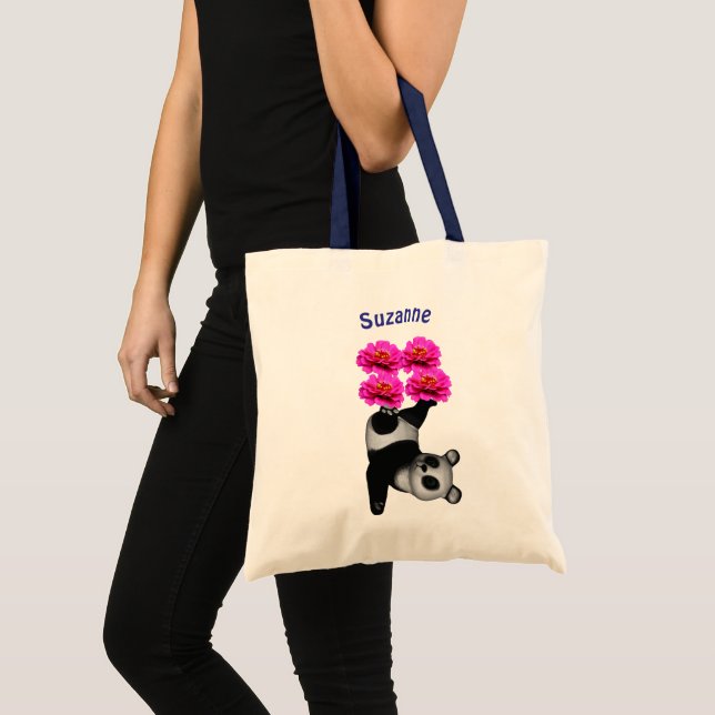 Cute Panda Bear Juggling Personalized Tote Bag (Front (Product))