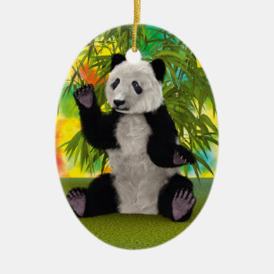 Cute Panda Bear Kawaii Animal Lover Perfect Gift Ceramic Ornament