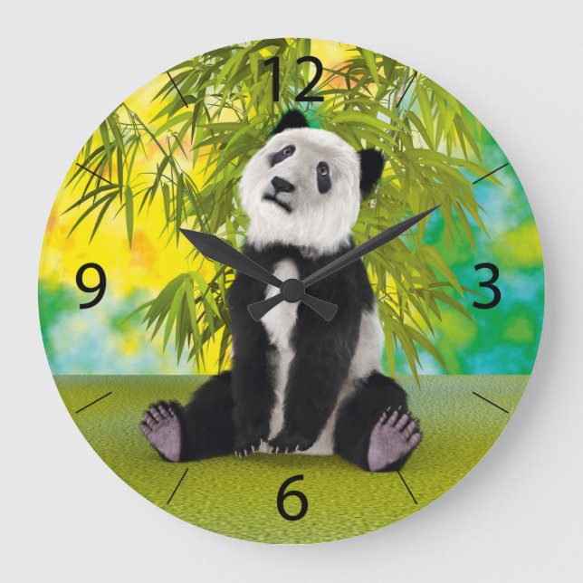 Cute Panda Bear Kawaii Animal Lover Perfect Gift Large Clock (Front)