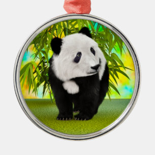 Cute Panda Bear Kawaii Animal Lover Perfect Gift Metal Ornament