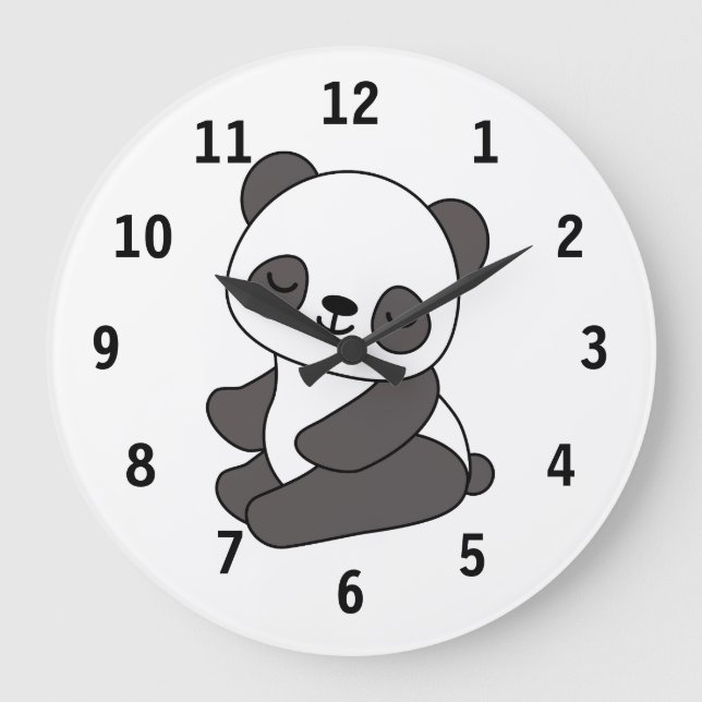 Cute panda bear large clock (Front)