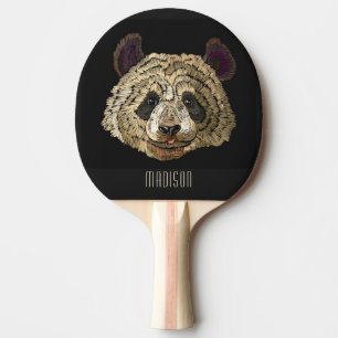Cute Panda Bear Nature Animal Personalized Name Ping Pong Paddle