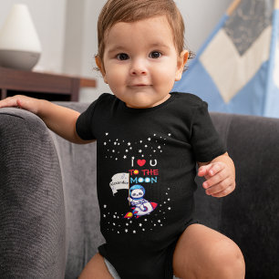 Cute Panda Bear On Rocket Ship Kids Personalized Baby Bodysuit