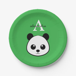Cute Panda Bear Paper Plates – Personalized