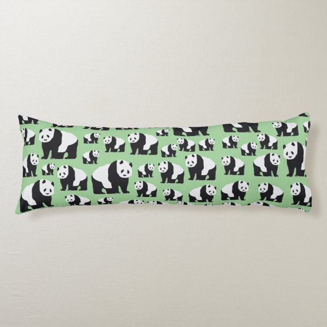 Cute Panda Bear Pattern Body Pillow (Front)