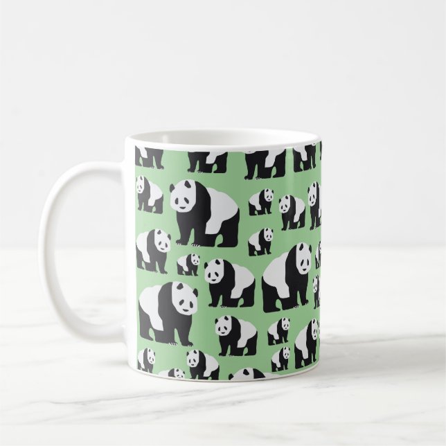 Cute Panda Bear Pattern Coffee Mug (Left)