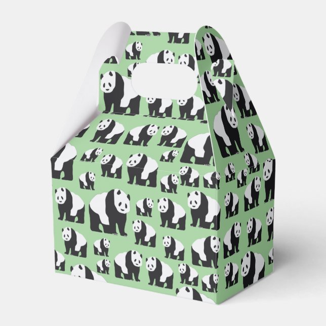 Cute Panda Bear Pattern Favor Box (Front Side)
