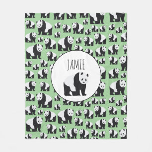 Cute Panda Bear Pattern Fleece Blanket