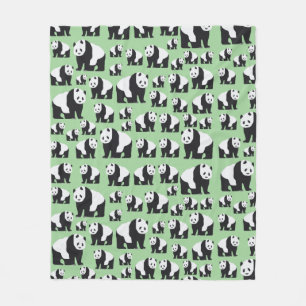Cute Panda Bear Pattern Fleece Blanket