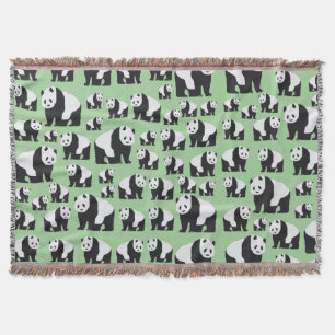 Cute Panda Bear Pattern Throw Blanket