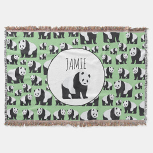 Cute Panda Bear Pattern Throw Blanket
