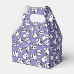 Cute panda bear paw blue background favor box