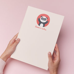 Cute Panda Bear - Personalized Kids Notepad