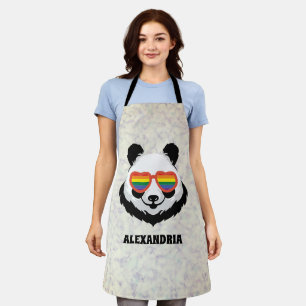 Cute Panda Bear Rainbow LGBTQ Apron