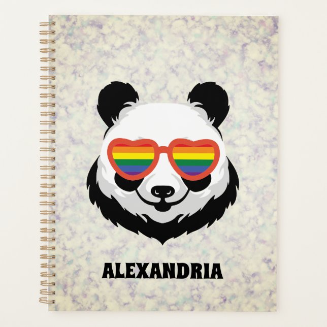 Cute Panda Bear | Rainbow | LGBTQ Planner (Front)