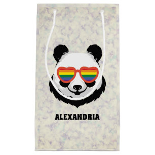 Cute Panda Bear Rainbow LGBTQ Small Gift Bag