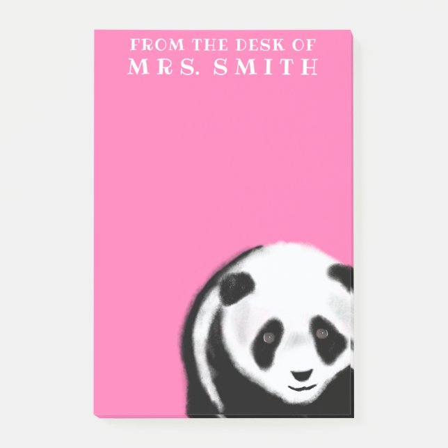 Cute Panda Bear School Teacher Post-it Notes (Front)