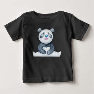 Cute Panda Bear Sticking Out Tongue Funny Baby T-Shirt