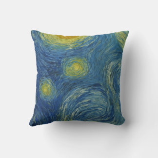 Cute Panda Bear - Van Gogh Style - Starry Night  Throw Pillow