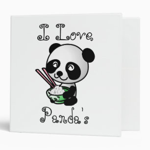 Cute Panda Bears Black White Animals Nature Safari Binder