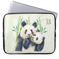 Cute Panda Bears Cuddling Watercolor