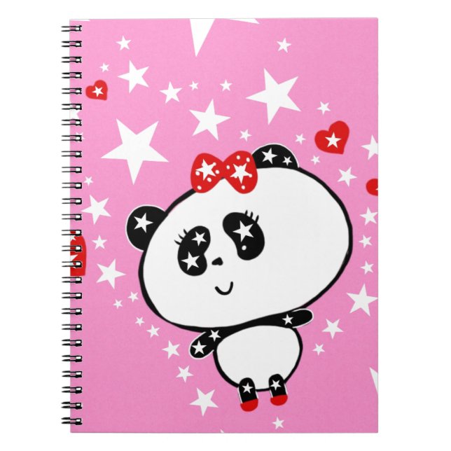 Cute Panda Bears Funny Personalized Notebook (Front)