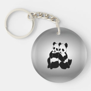 Cute Panda Bears Keychain