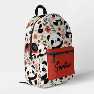 Cute Panda Bears Personalized Printed Backpack