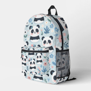 Cute Panda Bears Printed Backpack
