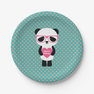 Cute Panda Birthday Paper Plate