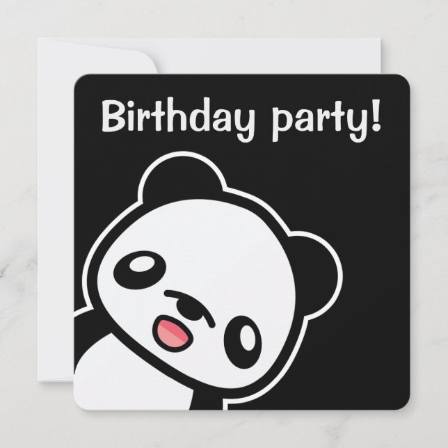 Cute Panda Birthday Party Invitation (Front)