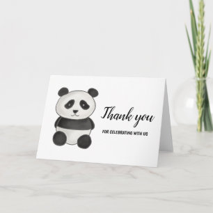 Cute Panda Birthday Party   Thank You Card
