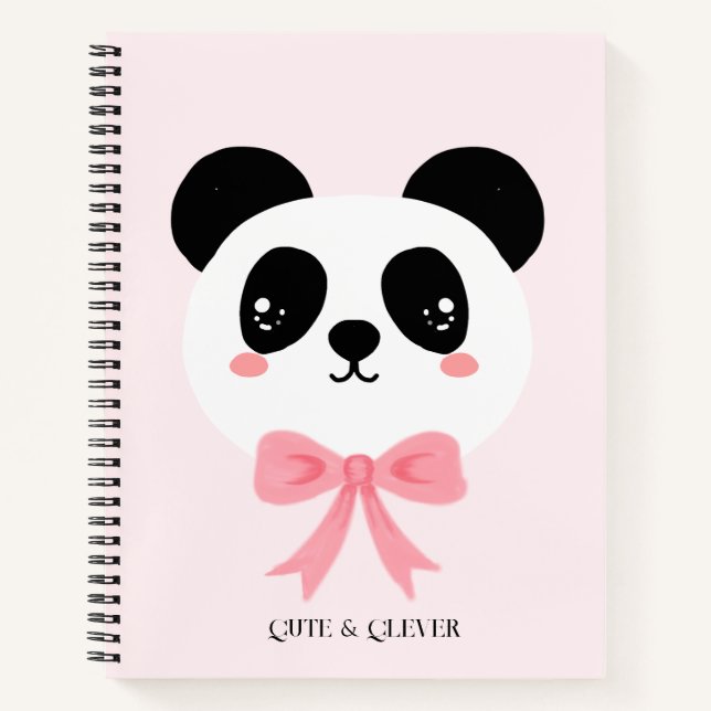 Cute Panda Bow Notebook (Front)