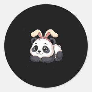 Cute Panda Bunny Some Bunny Loves You Classic Round Sticker