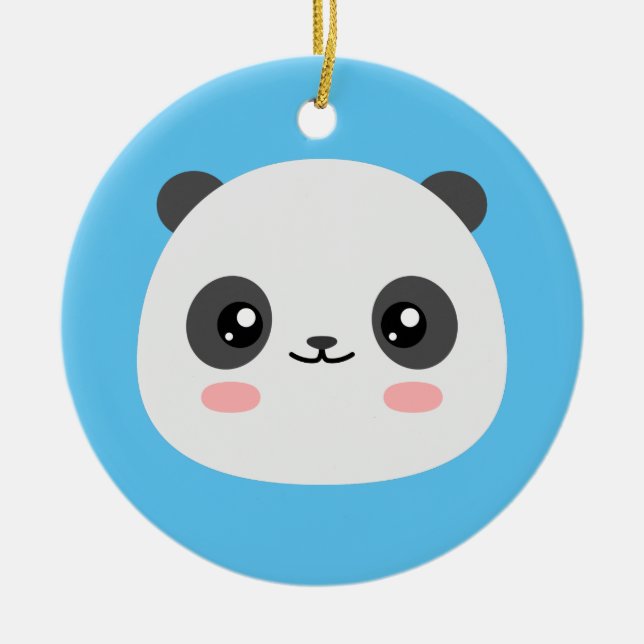 Cute Panda Ceramic Ornament (Front)