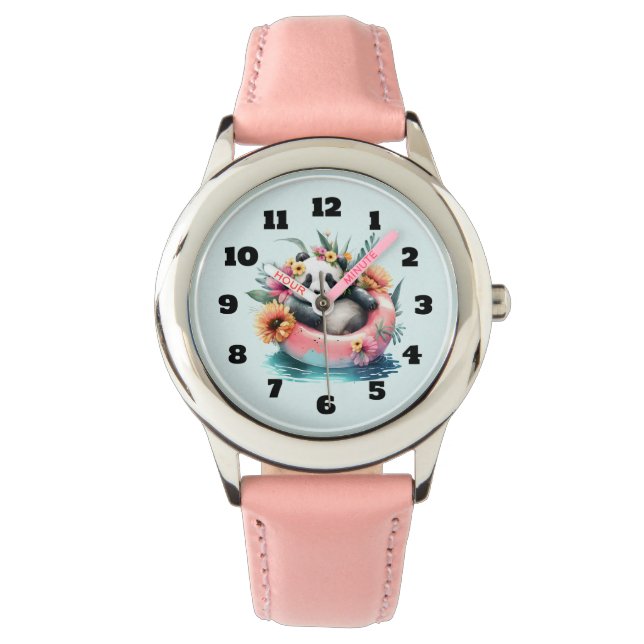 Cute Panda Chilling in an Inner Tube Watch (Front)