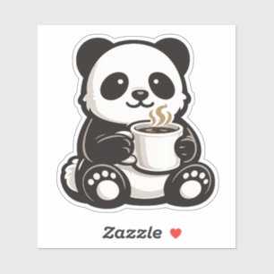 Cute Panda Coffee – Kawaii Panda Holding Coffee 