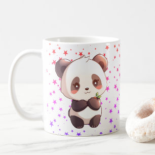 Cute Panda Coffee Mug, Kawaii Star Pattern Cup