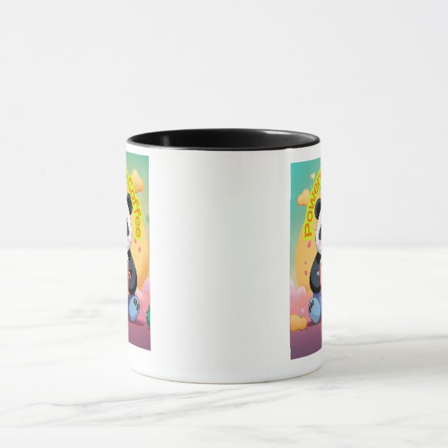 Cute Panda Coffee Mug – “Powered by Coffee”  (Centre)
