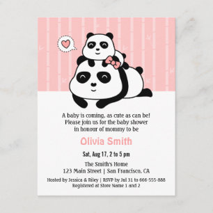 Cute Panda Cub et maman Baby Shower Invitations